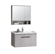 Grey White Oak Bathroom Vanity Cabinet with Mirror - Chaozhou Supplier