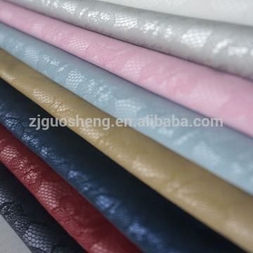 lace pattern fashion pants pu leather,PU coating leather for pants,PU leather pants fabric
