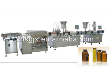 Large volume liquid filling production line. Foods Drinks Milk liquid filling production line