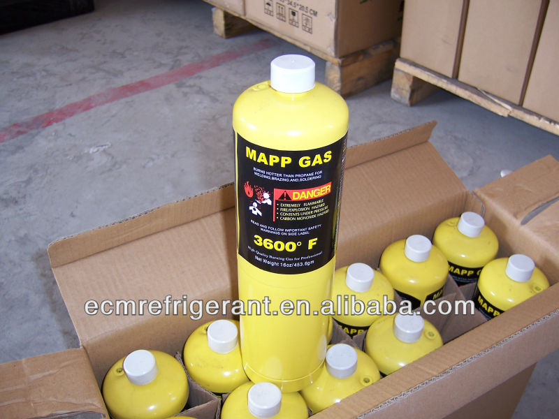 EN12205 14.1oz mapp pro can, small propane gas cylinder, 1L butane gas tank