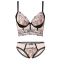 In- moda lady sexo bordado push up bra caldy set