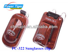 Red car visor sunglass holder clip