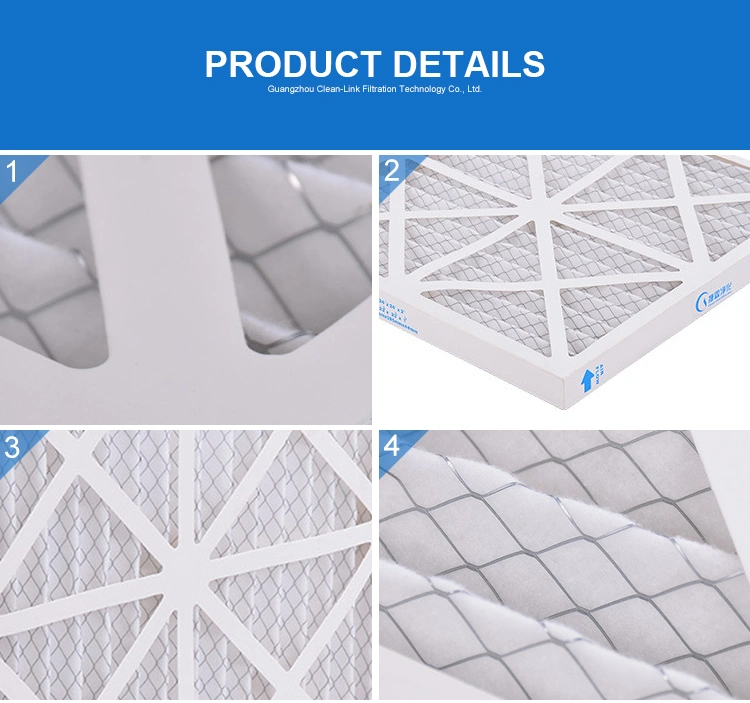 Clean-Link Custom Size High Efficiency Cardboard Pleated Filter HEPA Filter Price Customized Air Purifier