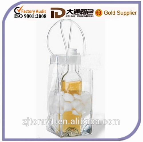 Promotional Transparent PVC Wine Cooler Bag Wine Ice Bag