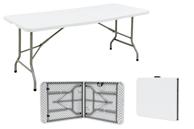 white folding table