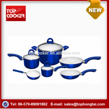 9pcs popular aluminum press metallic cookware
