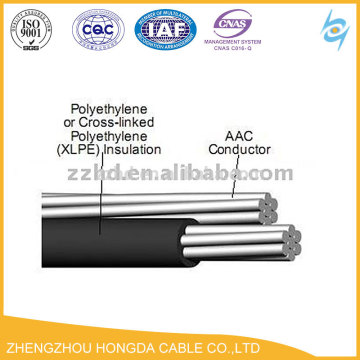 Distribution Conductor Size 1x2AWG +2AWG Aerial Bundle ABC Cable