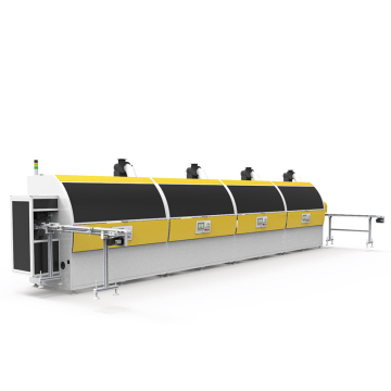 Screen printing machine with UV curing dryer
