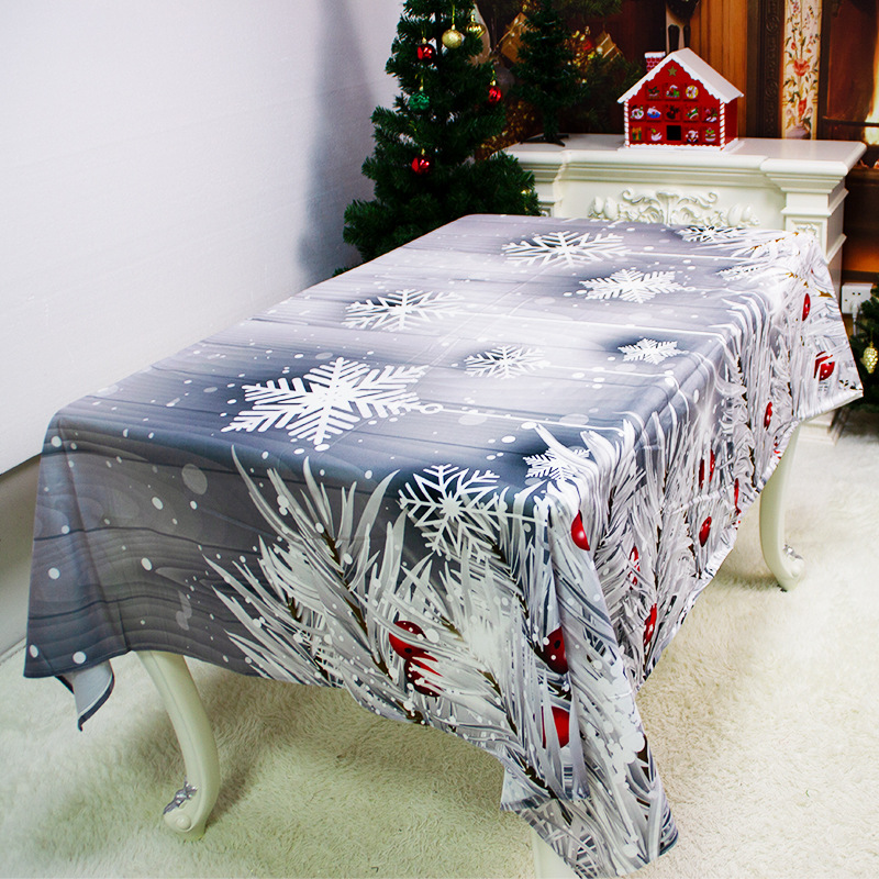 New Christmas products Christmas printing tablecloth hotel restaurant decoration oil proof tablecloth Christmas decorations