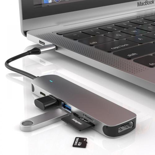 USB C Hub 6 in 1 met USB