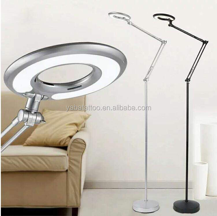 8 Magnifier LED floor Lamp Light with Floor Standing Adjustable Swivel Arm For Manicure SPA Tattoo Dental Beauty Salon