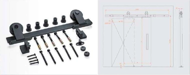 Quiet Morden Hardware Sliding Solid Wood Barn Door