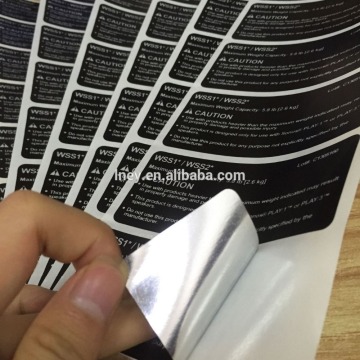 Custom waterproof printed chrome sticker label