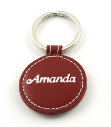 Printed Leather Keychain