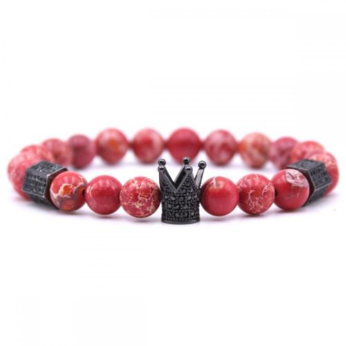 Natural Black Agate Lava Matt Stone Beads Bracelet