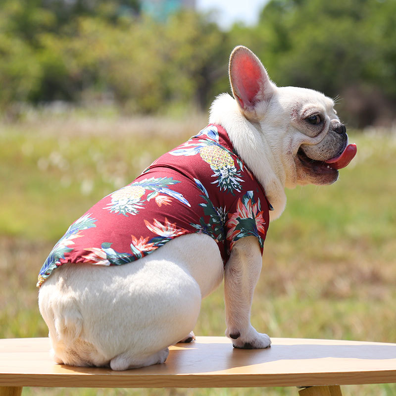 Wholesale  Dog Hawaiian Shirts Style Cotton and Linen Pet Big Dog Clothes Shirt Cat Shirt 5xl Grande