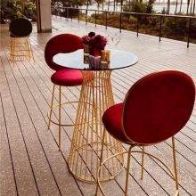 Modern Gold Metal High Bar Table for Sale in Night Pub