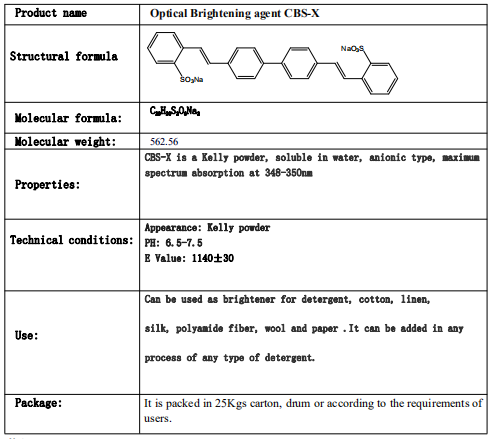 2020 China Manufacturers Raw Material Chemical Optical Brightener Agent CBS-X CAS 27344-41-8