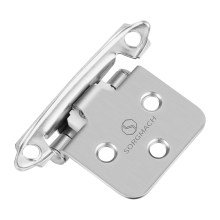 Factory Price Satin Nickel Self-Closing Overlay Cabinet Hinges: Flush-Mount Hinges