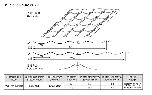 Glazed steel Roofing Roll Forming Machine or tile press