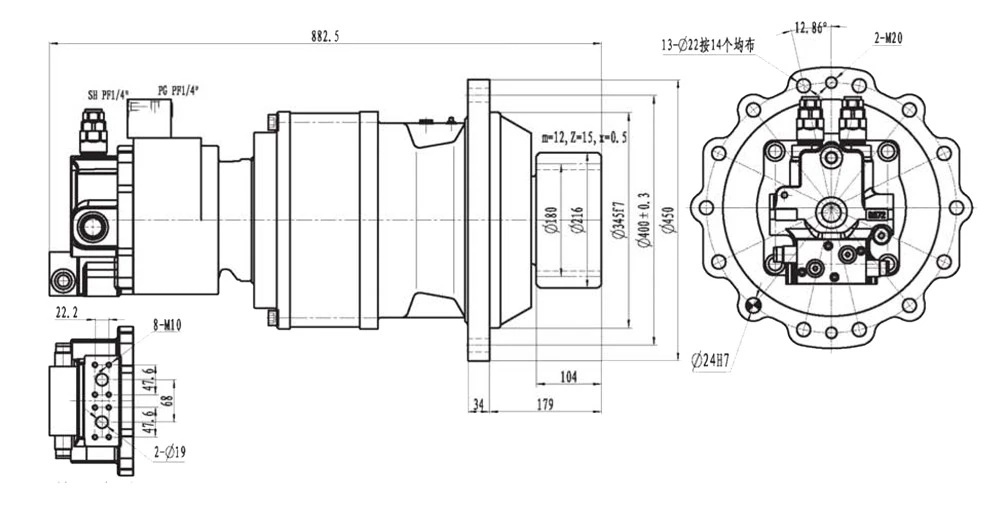 INI high speed excavator swing motor