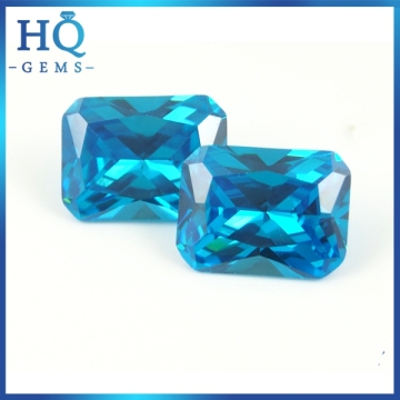 Lab Created aquamarine Octangle Cubic Zirconia Gemstones blue zircon stone