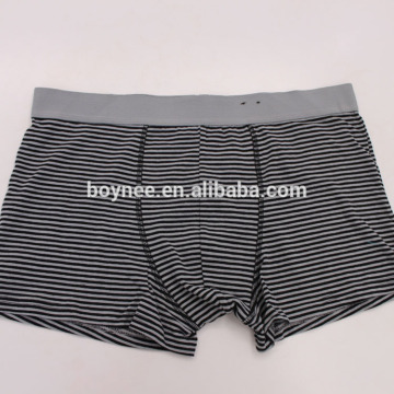 Manufacture Bamboo Elastane Soft Breathable Stripe Custom Boxer Briefs