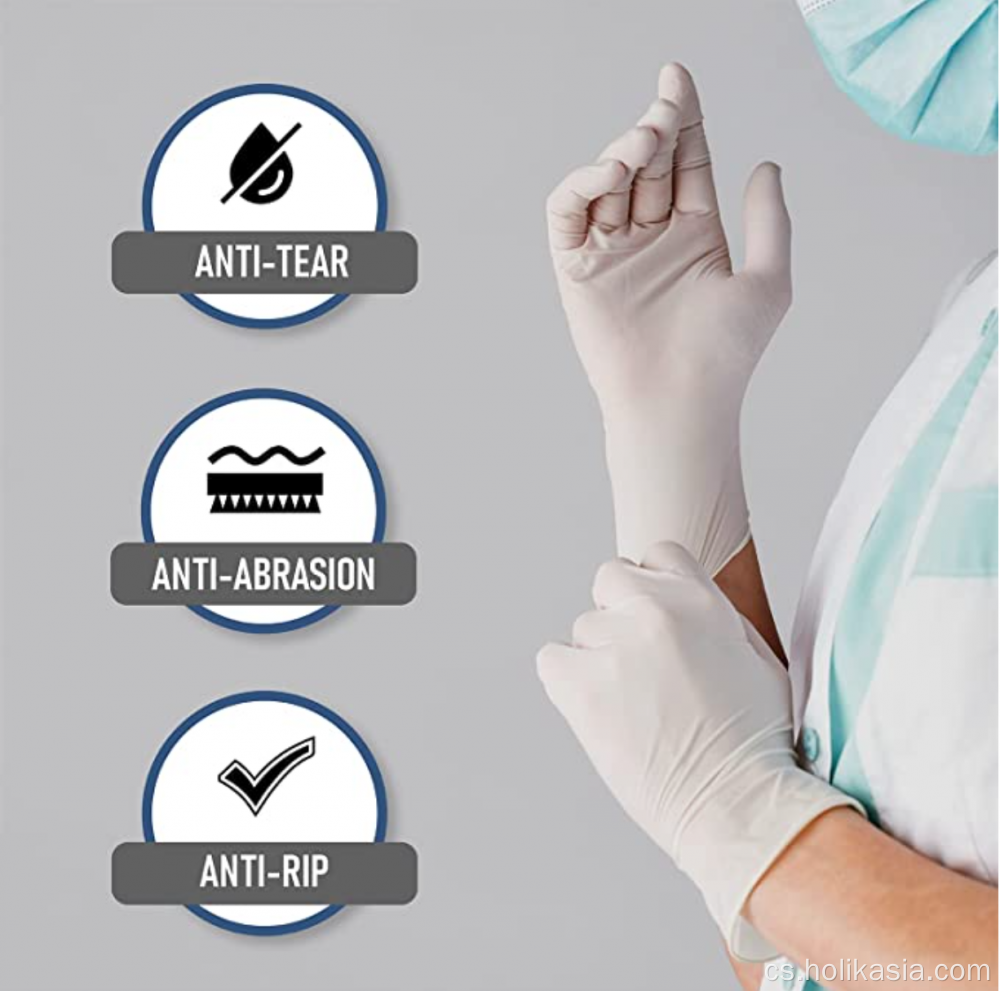 9 palců bílé latexové sterilizační lékařské rukavice médium