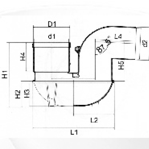 Din Drainage Upvc P-Trap اللون الرمادي