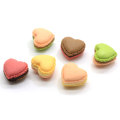 24mm 3D Heart Macaroon Miniature Resin Figurine French Macaroon Charms For Decoration