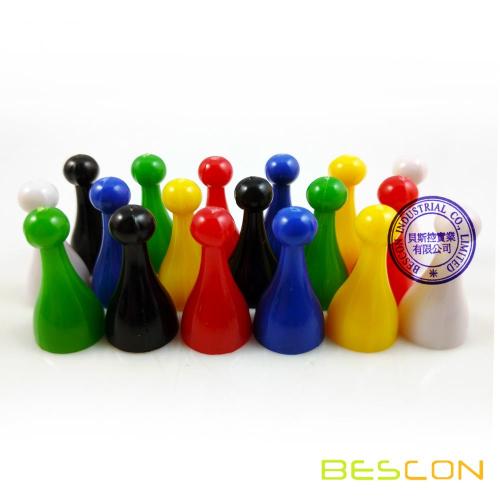 Colorful Plastic Game Pawns and Dices Set