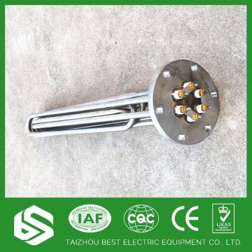 Plastic molding oil/water immersion flange heater