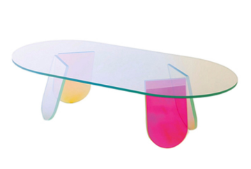 Light Luxury Colorful Round Oval Acrylic Coffee Table