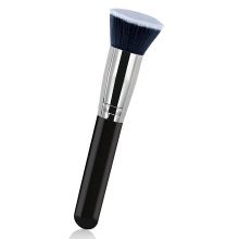 FEIYAN Kabuki High Quality Synthetic Hair Professional Black Private Label Vegan Flat Liquid Foundation Blending Brush