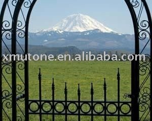 Forged iron garden arbor