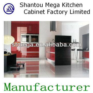 Modern fashion red lacquer kitchen cabinet
