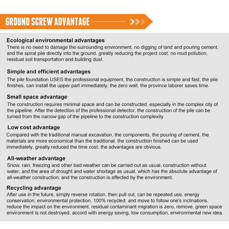 ground screw's advantages