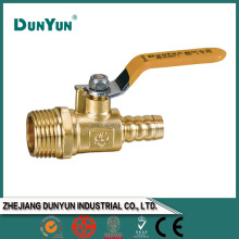 Brass gas valve/lever handle/male & nipple