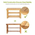 bamboo 3 tier shoe bench rack with seat