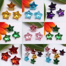 5x5mm Star Shape Colors Cubic Zirconia Machine Cut CZ Stone Packed