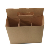 Kraft Paper 6 Bottle Beer/Wine Pack Carrier Box