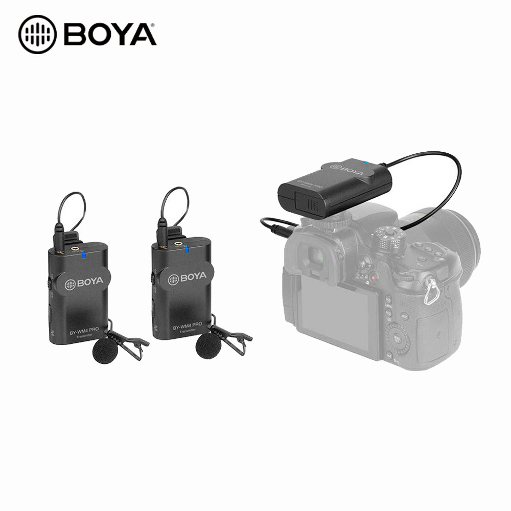 BOYA BY-WM4 PRO-K2 Wireless Microphone Compatible with Smartphones DSLR Cameras Camcorders