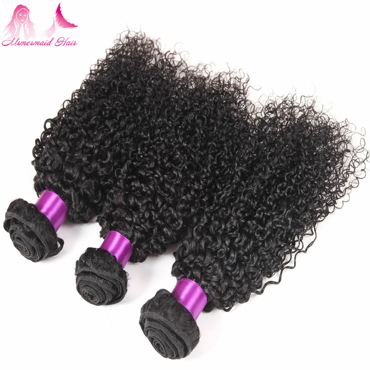 wholesale price kinky curly malaysian hair natural color double drawn human hair bundles with 4*4 lace closure