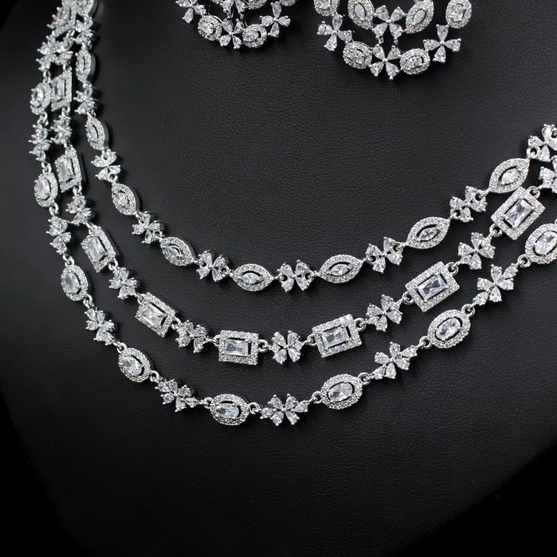 Layering Floral Bridal CZ Jewelry Set