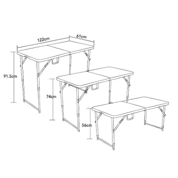 Meubels opvouwbare tafel van 4 voet voor kinderen