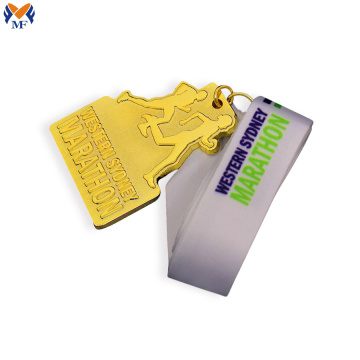 Custom word embossed metal medals