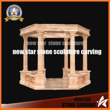 Sunset Red Granite Carving Classic Gazebo