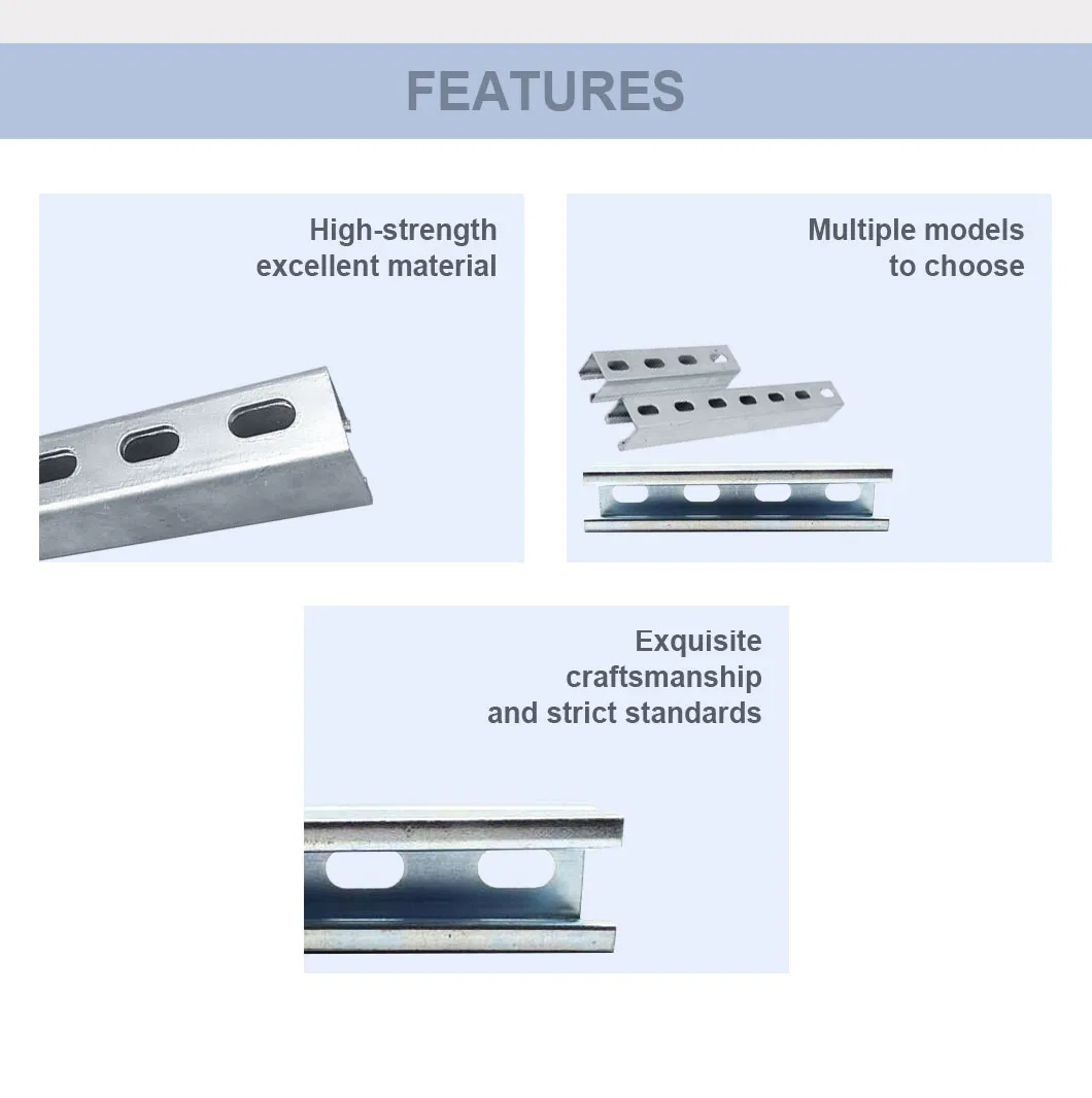 Carbon Steel Hot Dipped Galvanized / Aluminum Solar Mounting System C Channel for Roof Mounting