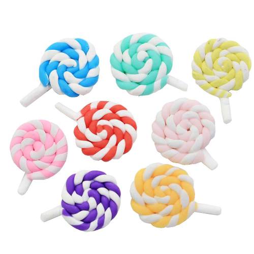 Length Polymer Clay Lollipop Flatback Slime Charms DIY Hair Bowknot Making Supplies Home Decoration Crafts