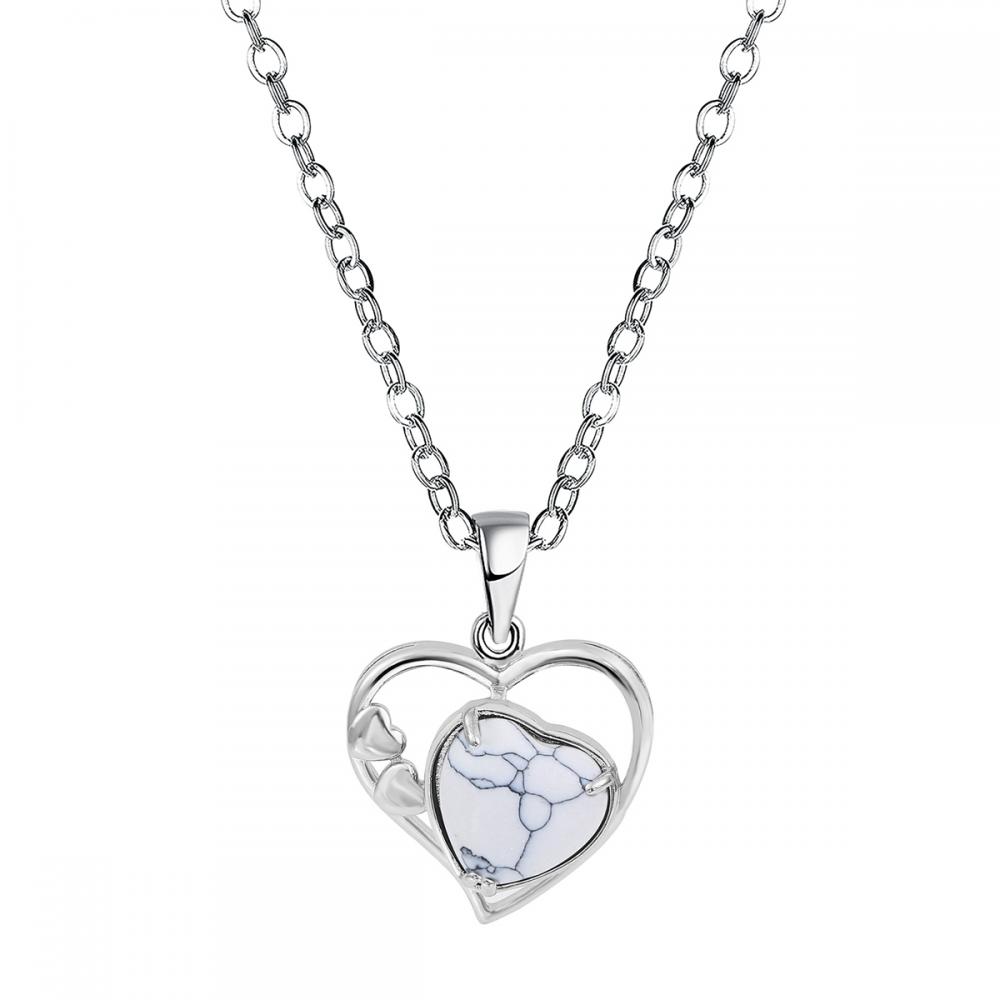 Howlite Love Heart Stankstone Cool Gemstone Ожерелья для женщин